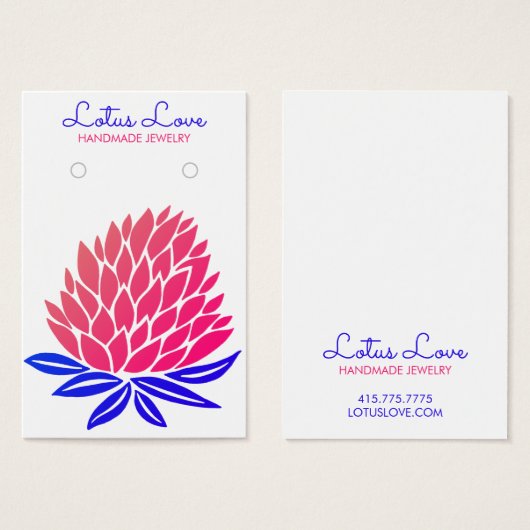 Carte d'affichage Lotus Flower Earring Collier Bij (Devant & derrière)