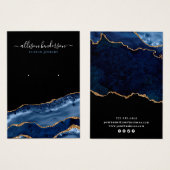 Carte d'affichage Marine & Gold Agate Geode (Devant & derrière)