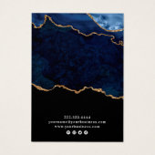 Carte d'affichage Marine & Gold Agate Geode (Dos)
