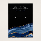 Carte d'affichage Marine & Gold Agate Geode (Devant)