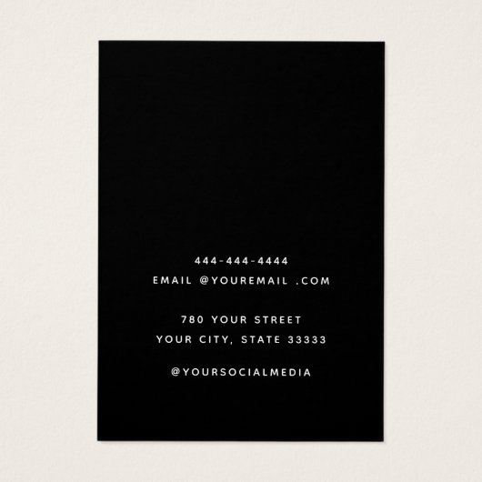 Carte d'affichage minimal Chic Elegant (Dos)