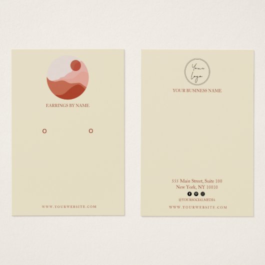 Carte d'affichage minimaliste de l'illustration (Devant & derrière)