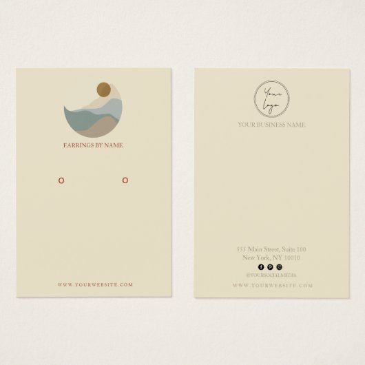 Carte d'affichage minimaliste de l'illustration (Devant & derrière)