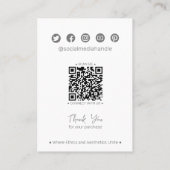 Carte d'affichage minimaliste Fleur sauvage QR pou (Dos)