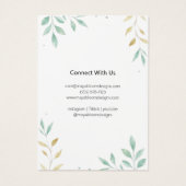 Carte d'affichage minimaliste Foliage personnalisé (Dos)