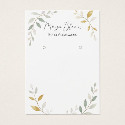 Carte d'affichage minimaliste Foliage personnalisé (Devant)