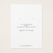 Carte d'affichage minimaliste pour bijoux à oreill (Dos)