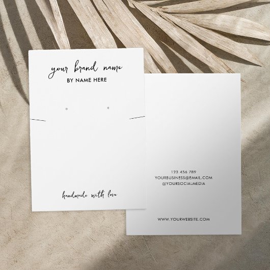 Carte d'affichage minimaliste pour bijoux blancs