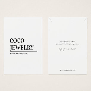 Carte d'affichage minimaliste pour bijoux en colli