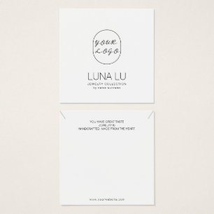 Carte d'affichage minimaliste pour bijoux en colli