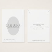 Carte d'affichage minimaliste pour bijoux en colli (Devant & derrière)