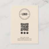 Carte d'affichage minimaliste pour bijoux en crème (Dos)