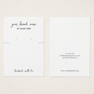 Carte d'affichage minimaliste pour bijoux en lin