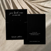 Carte d'affichage minimaliste pour bijoux noirs