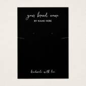 Carte d'affichage minimaliste pour bijoux noirs (Devant)