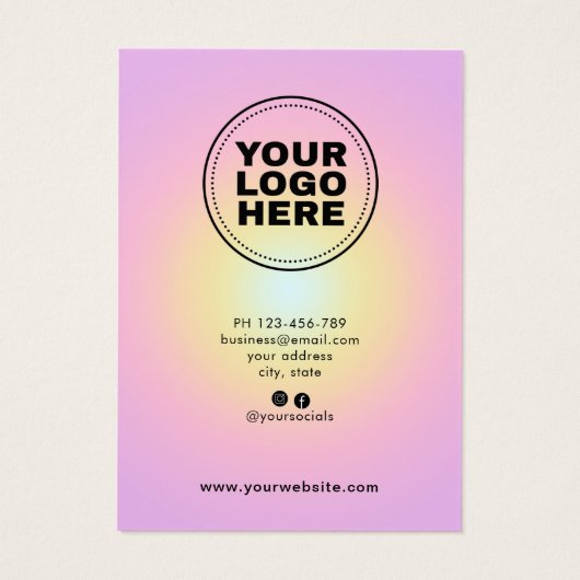 Carte d'affichage moderne (Dos)