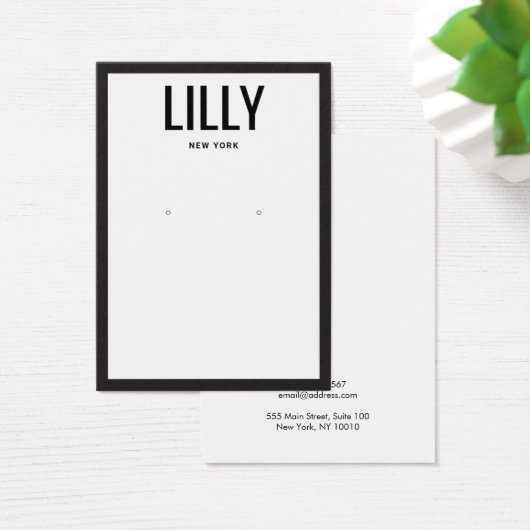 Carte d'affichage moderne à bordure noire blanche (Bureau)