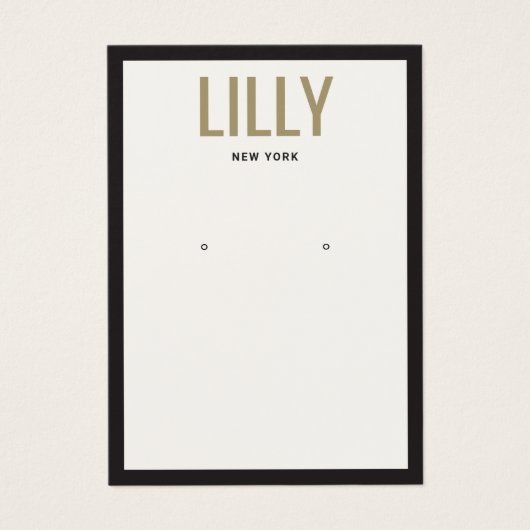 Carte d'affichage moderne à bordure noire en ivoir (Devant)