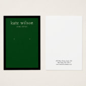 Carte d'affichage moderne à bordure noire verte (Devant & derrière)