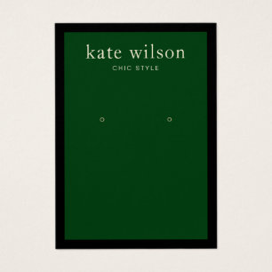 Carte d'affichage moderne à bordure noire verte