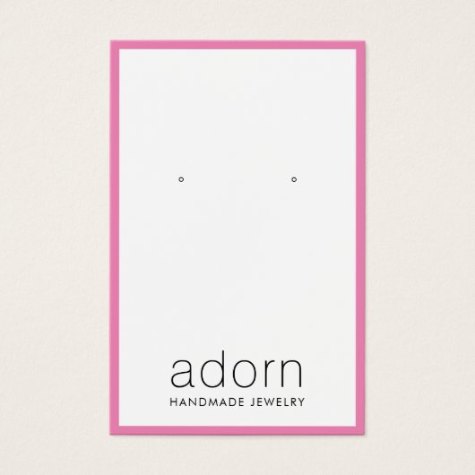 Carte d'affichage moderne à bordure rose chaud (Devant)