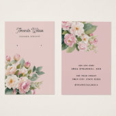 Carte d'affichage moderne à oreille florale rose v (Devant & derrière)