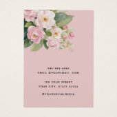 Carte d'affichage moderne à oreille florale rose v (Dos)