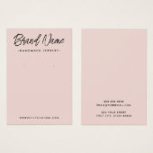 Carte d'affichage moderne à oreille rose pâle (Devant & derrière)