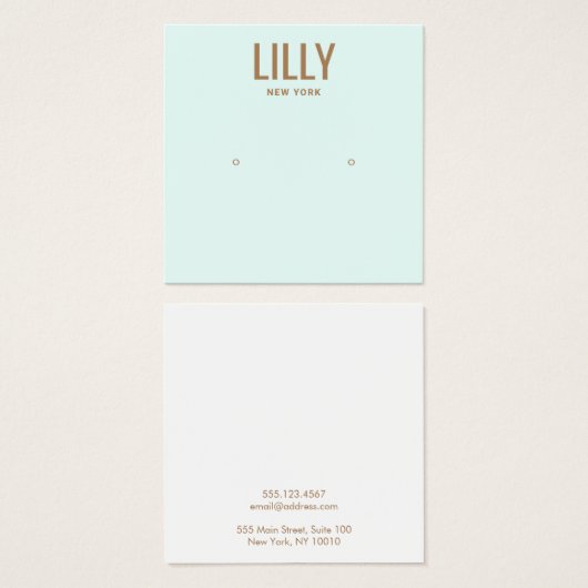 Carte d'affichage moderne Aqua Blue Stud (Devant & derrière)
