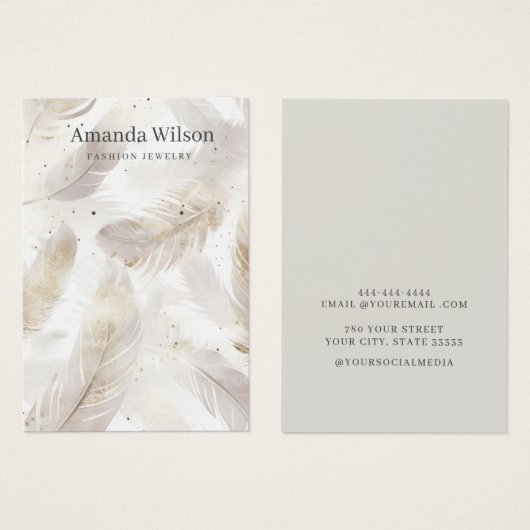 Carte d'affichage moderne bijoux en or simple (Devant & derrière)