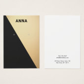 Carte d'affichage moderne Black Gold Jewelry (Devant & derrière)