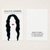 Carte d'affichage moderne Black Hair Lips Girl ore (Devant & derrière)