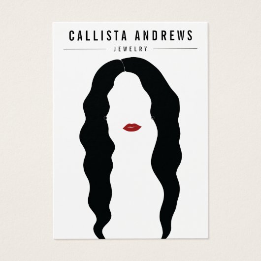 Carte d'affichage moderne Black Hair Lips Girl ore (Devant)