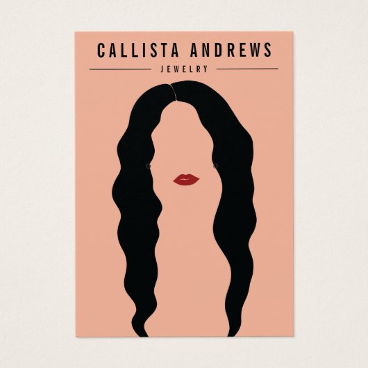 Carte d'affichage moderne Black Hair Lips Girl ore (Devant)