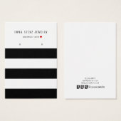 Carte d'affichage moderne Black White Stripes (Devant & derrière)