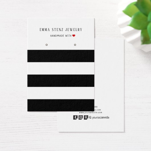 Carte d'affichage moderne Black White Stripes (Bureau)