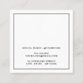 Carte d'affichage moderne blanche et noire (Dos)