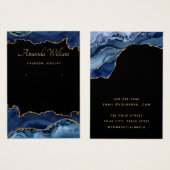 Carte d'affichage moderne Blue and Gold agate (Devant & derrière)