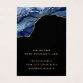 Carte d'affichage moderne Blue and Gold agate (Dos)
