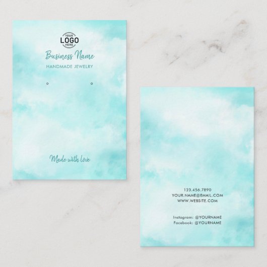 Carte d'affichage moderne Blue Sky Clouds (Devant / Derrière)