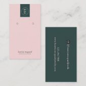 Carte d'affichage moderne Blush Pink Blue Earing (Devant / Derrière)