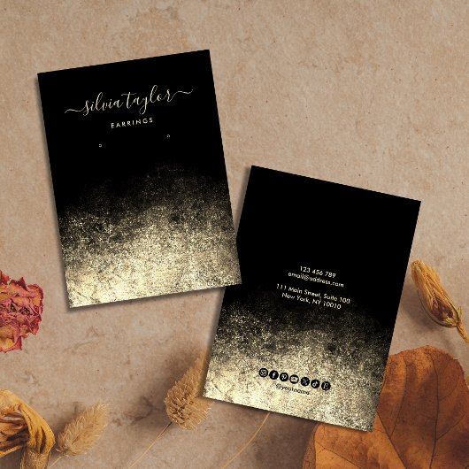 Carte d'affichage moderne Calligraphy Gold Black E