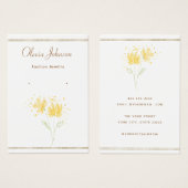 Carte d'affichage moderne chic Black and Gold (Devant & derrière)