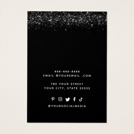 Carte d'affichage moderne chic Collier noir (Dos)