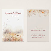Carte d'affichage moderne chic fleur sauvage à ore (Devant & derrière)