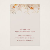 Carte d'affichage moderne chic fleur sauvage à ore (Dos)