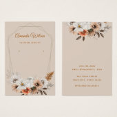 Carte d'affichage moderne chic fleurie bijoux (Devant & derrière)