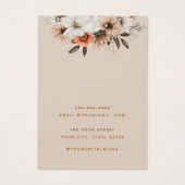 Carte d'affichage moderne chic fleurie bijoux (Dos)