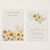 Carte d'affichage moderne chic tournesol floral or (Devant & derrière)