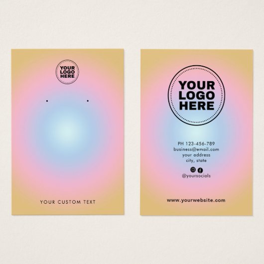 Carte d'affichage moderne colorée (Devant & derrière)